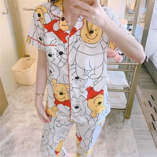 維尼 長袖睡衣 短袖睡衣 秋冬睡衣 夏天睡衣 睡衣 居家服 小熊維尼 維尼睡衣 女生睡衣 長袖居家服
