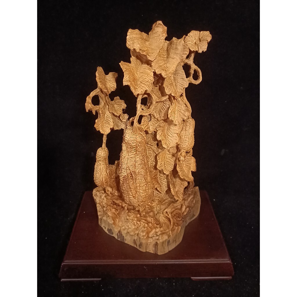 黃檜絲瓜-木雕藝品送禮手工木製擺飾