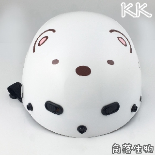 華泰 雪帽 送短鏡片 角落生物 白熊 大人款 825 角落小夥伴 角落3 KK 半罩 安全帽 正版-23番