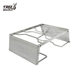 【Treewalker露遊】高階不銹鋼防風爐架｜五段式可調高度防風卡式瓦斯爐架(附600D牛津手提外袋)