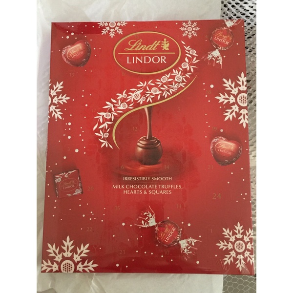 出清特價💘Lindt LINDOR 瑞士蓮牛奶巧克力聖誕倒數月曆 可當復活節彩蛋來藏 送Twinings茶包2小包