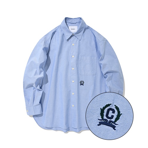 [COVERNAT]  Preppy C Logo Oxford 襯衫(淺藍色) [F9]