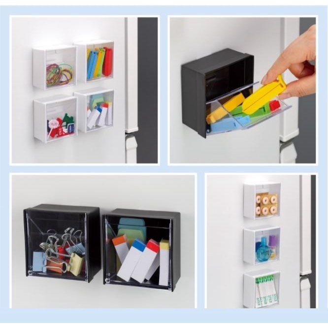 【INOMATA 磁吸斜取式收納盒】 收納 收納盒 盒子 小盒子 磁吸 磁鐵  小物收納 冰箱 白板