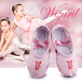 台灣現貨！新款立體刺繡蝴蝶結儿童PU材質芭蕾舞鞋🩰