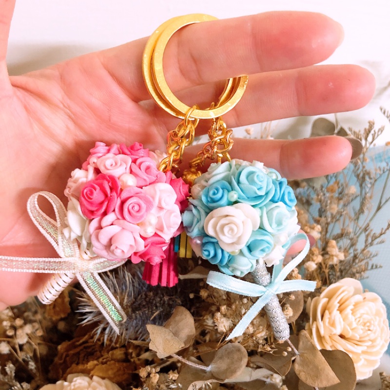 黏土捧花吊飾 婚禮小物 蝦皮購物