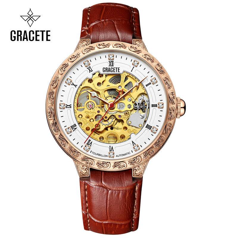 【特威斯官方直營】GRACETE格雷斯特瑞士品牌手錶 時尚鏤空機械錶防水男士手錶 傳承G014