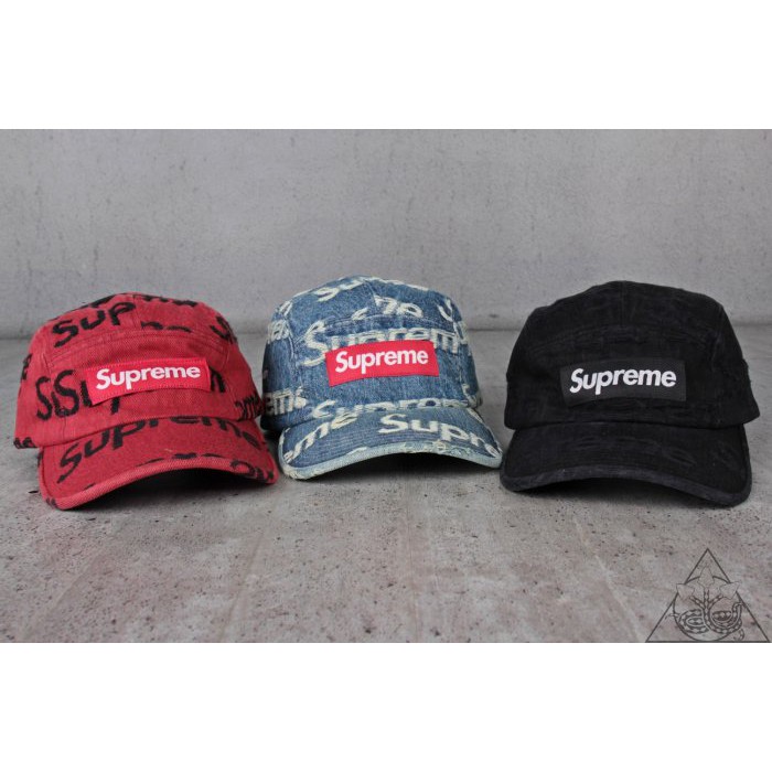 【HYDRA】Supreme Frayed Logos Denim Camp Cap 刺繡 老帽【SUP492】