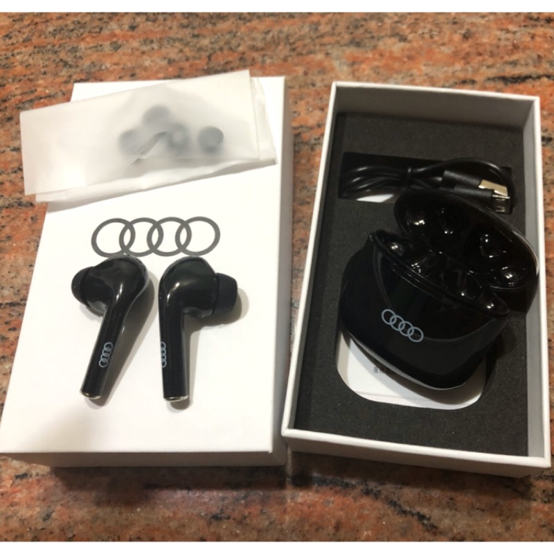 AUDI藍芽磁吸式收納盒 無線藍牙耳機