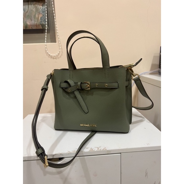 MICHAEL KORS 時尚精品 EMILIA系列，前綁結三層黛妃包小托特包，手提/肩背/斜背多用包