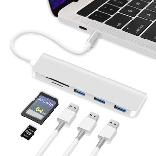 Type-C HUB 適用於 Macbook PRO Air 3 USB 3.0 SD TF 閱讀器 簡約款