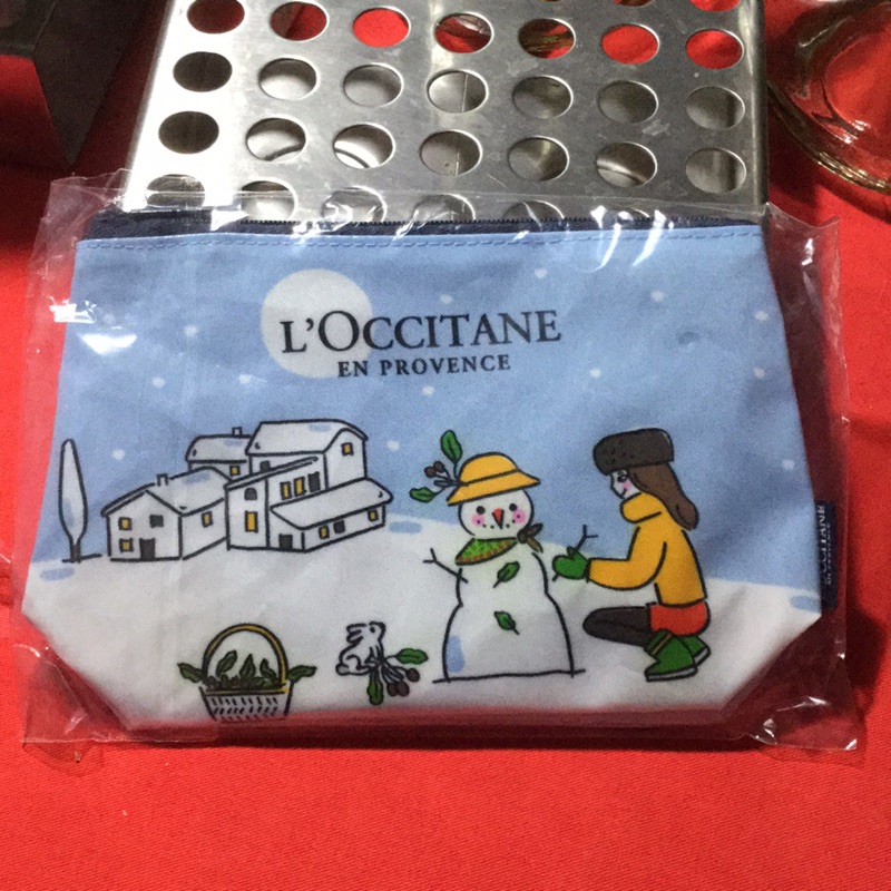 歐舒丹 l'occitane 化妝包 鉛筆盒 隨手包 包 雪人 聖誕節 零錢包