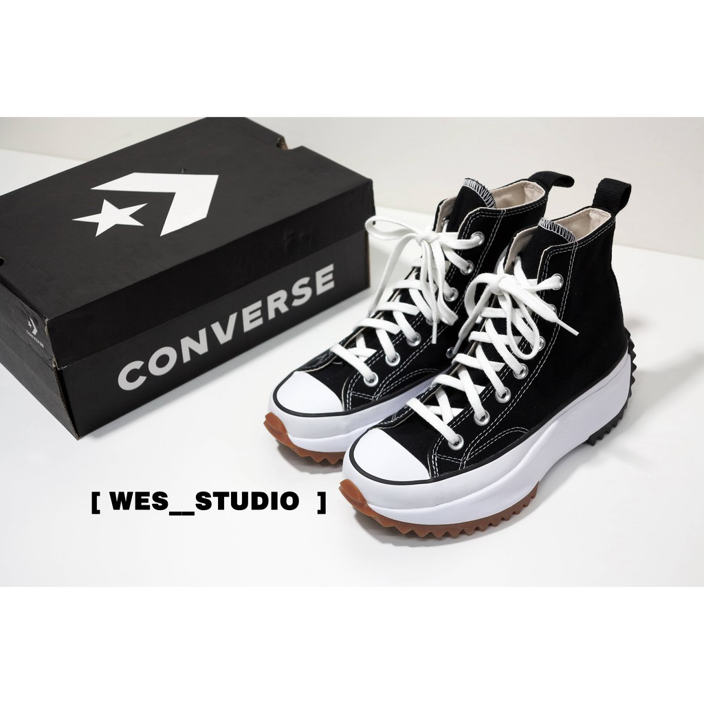 [ WES ] Converse Run Star Hike 鋸齒鞋 厚底 增高 黑白 JW 166800C