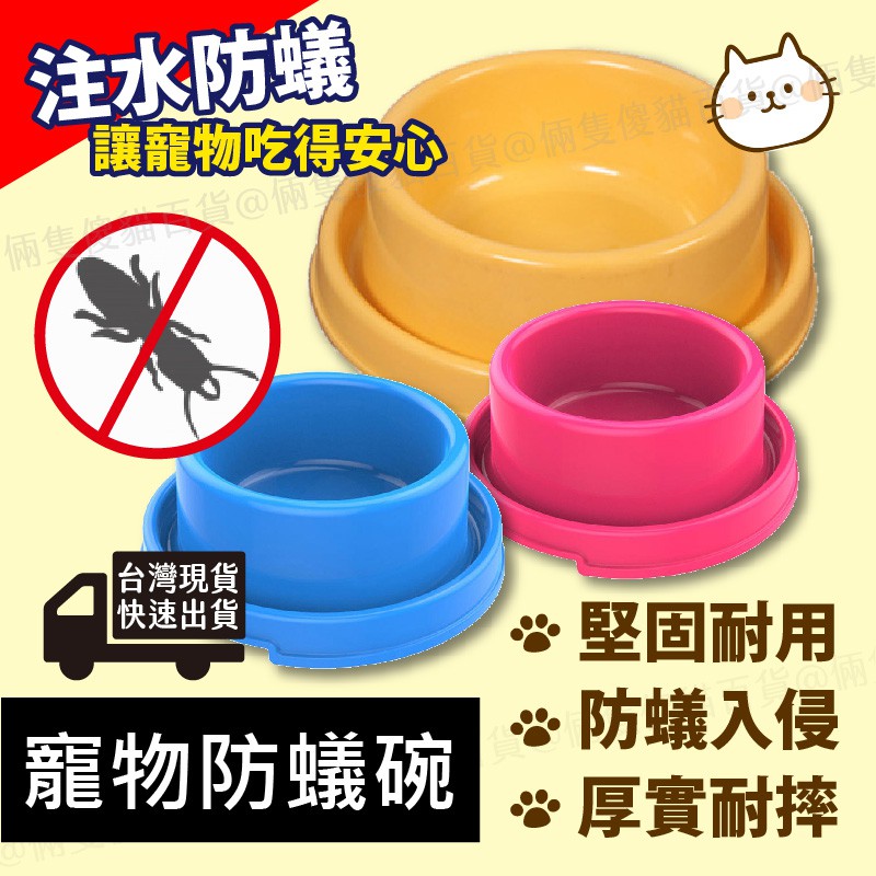 台灣現貨 防蟻碗寵物碗飼料碗底部防滑穩固安全不易滑動注水防蟻寵物吃得安心 蝦皮購物