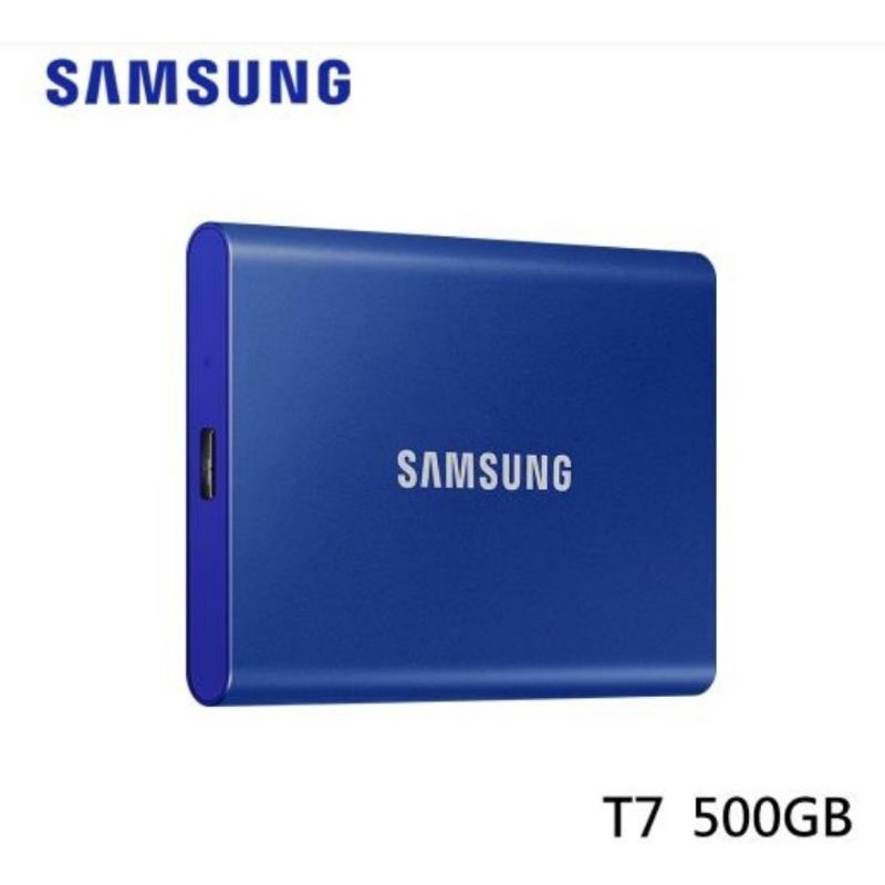 SAMSUNG 三星T7 500G USB 3.2 Gen 2移動固態硬碟 靛青藍 MU-PC500H/WW