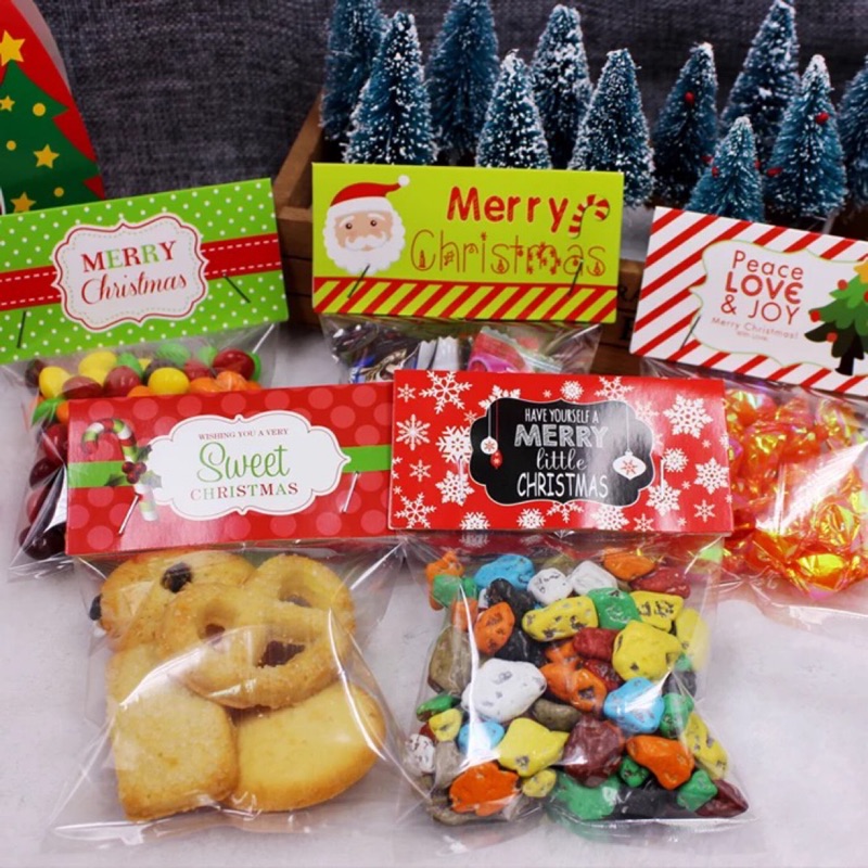 聖誕糖果包裝袋 糖果袋餅乾袋點心袋食品飾品平口袋含卡頭