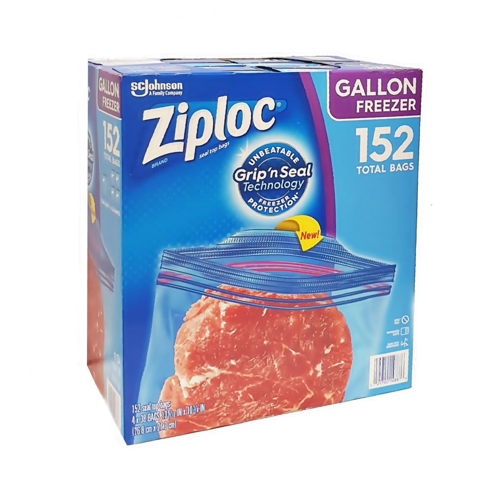 【艾莉生活館】COSTCO ZIPLOC 密保諾 冷凍保鮮雙層夾鍊袋26.8x27.3cm(38個x4盒)《㊣附發票》