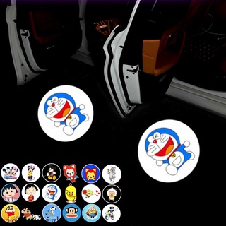 車門投影燈 汽車投影燈車用迎賓燈適用Mickey Mouse Doraemon Sakura Momoko Snoopy