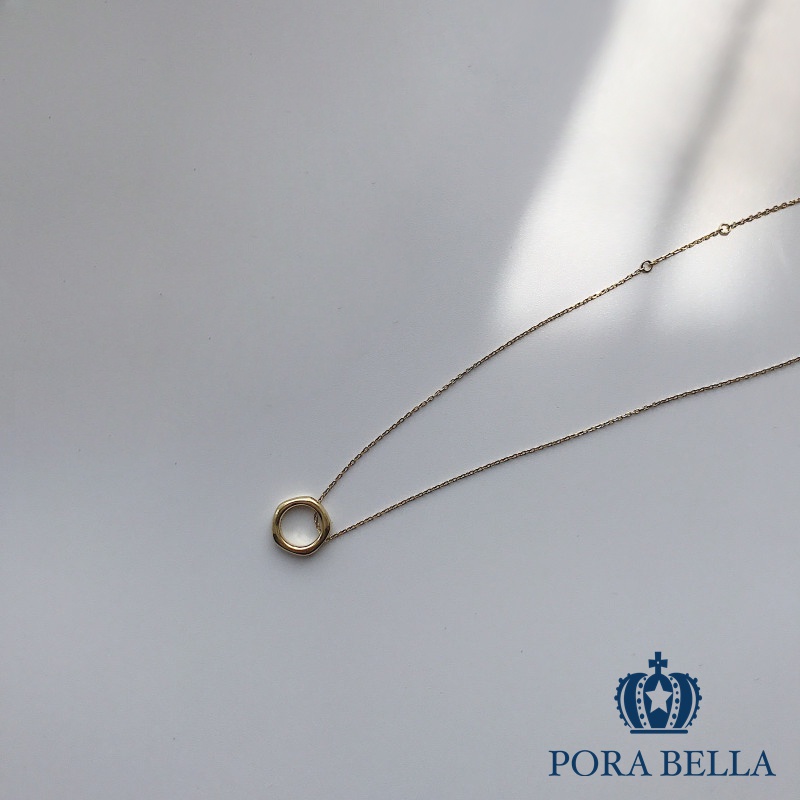 <Porabella>925純銀 韓版 ins風氣質不規則圓形圈圈 個性時尚項鍊 Necklace