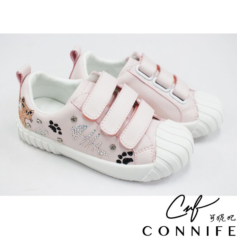 【CONNIFE 可妮妃】寵物小萌貓兒童休閒鞋-粉色