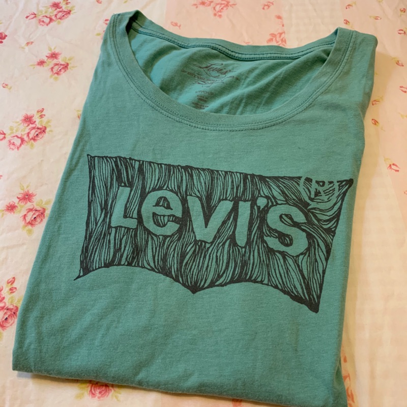 二手 LEVIS 湖水綠短袖T恤 S號