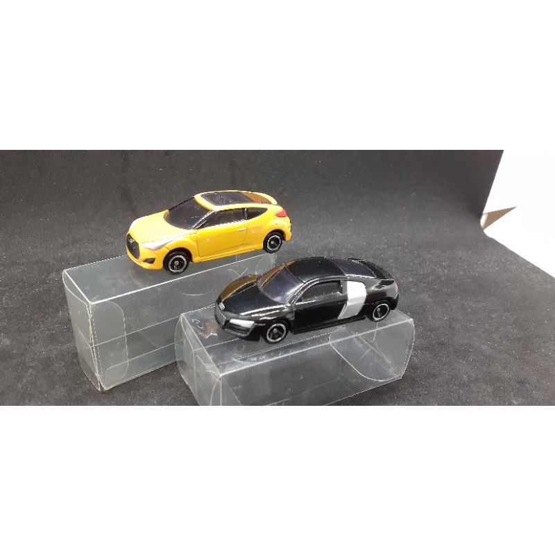 Tomica 絕版KR-02 Hyundai + Audi R8 雙車組，不拆售，無盒(附膠盒)