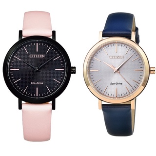 CITIZEN 星辰 菱格魅力女神光動能 真皮女錶 36MM 【Watch On-line Store 】