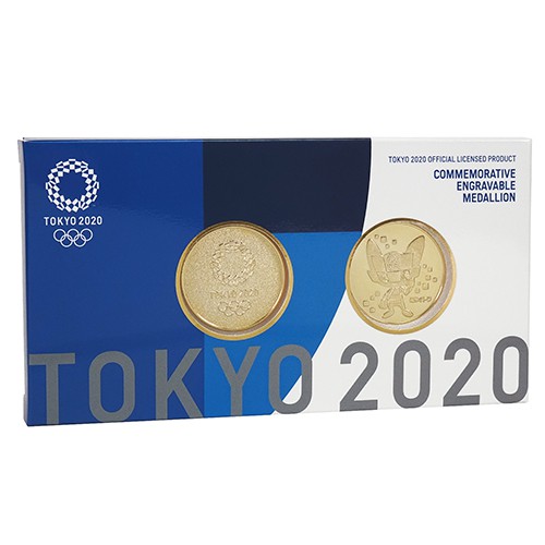 日本東京奧運 東奧 TOKYO 2020官方限定商品紀念品	東京奧運 紀念雕刻徽章 金色2入一組