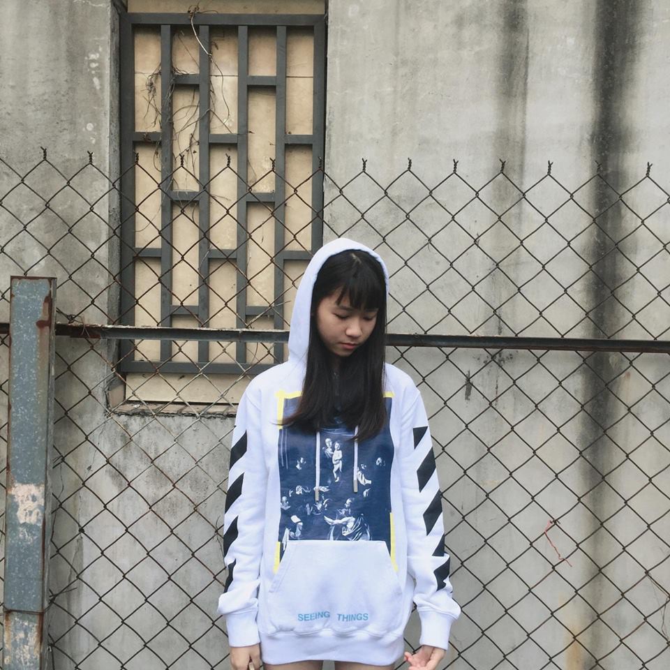 OFF-WHITE 聖母油畫系列 男生連帽長袖T恤  帽T (男女皆可)-「麋鹿之旅 高雄」