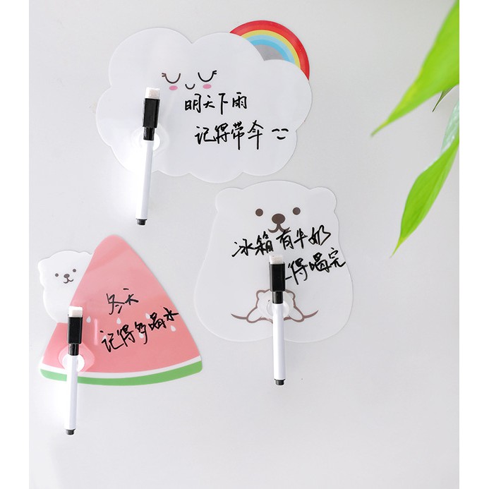 台灣現貨 造型無痕留言板 附筆 無痕貼白板留言板白雲 西瓜 白熊 塗鴉板 蝦皮購物