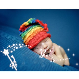 『寶寶寫真』彩虹 五彩繽紛 帽子 新生兒攝影 拍攝道具 滿月寶寶寫真 QBABY SHOP