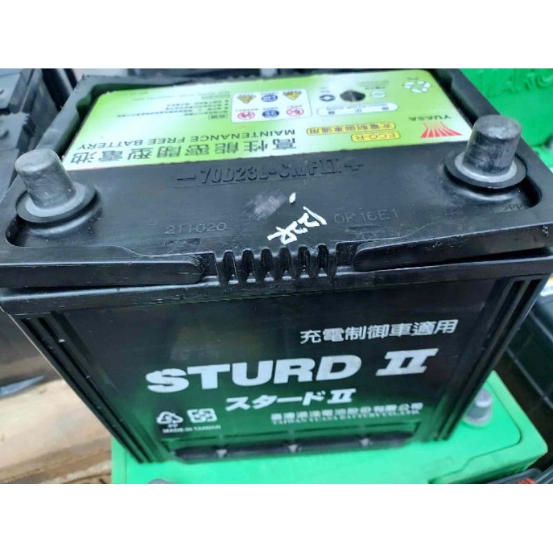 湯淺yuasa充電制御式汽車電池70d23l 規格65ah550cca 實測590 蝦皮購物