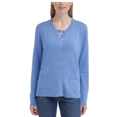 Tommy Hilfiger 女開襟外套 有兩個實用小口袋 / 藍色M號(請先聊聊確認庫存數再下標)132359