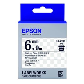 EPSON C53S652404 LK-2TBN透明系列透明底黑字標籤帶(寬度6mm)