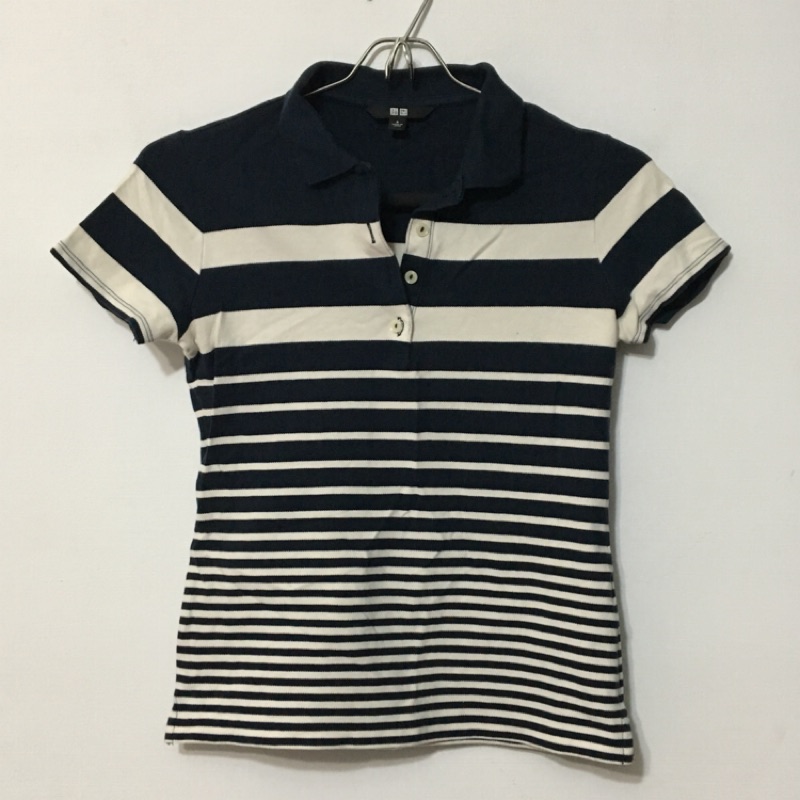 Uniqlo 女網眼條紋polo衫 s號