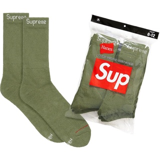 『Zoopreme-現貨』Supreme®/Hanes® Crew Socks (4 Pack) 軍綠色襪子