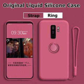 SAMSUNG 適用於三星 Galaxy S8 S9 S10 Plus S10E 保護套矽膠帶錶帶指環磁鐵支架軟手機殼