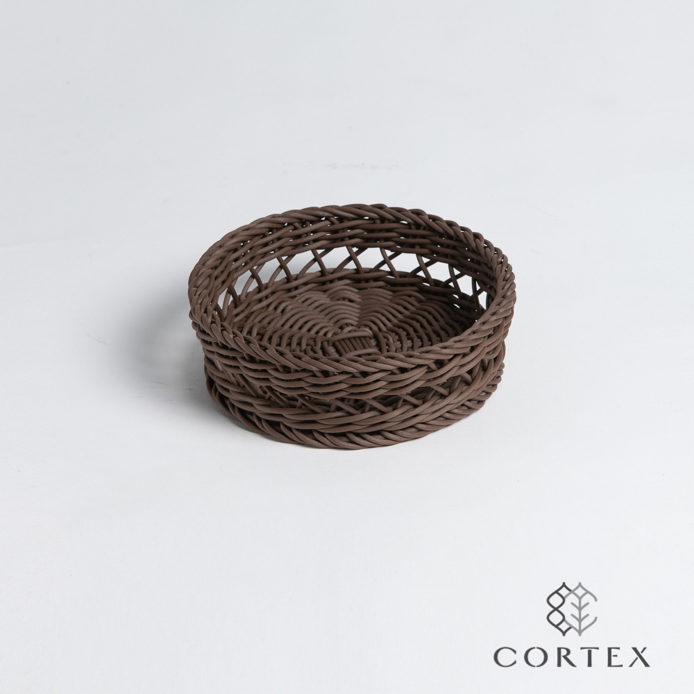 CORTEX 編織籃 仿藤籃 中空圓型 W20 深咖啡色