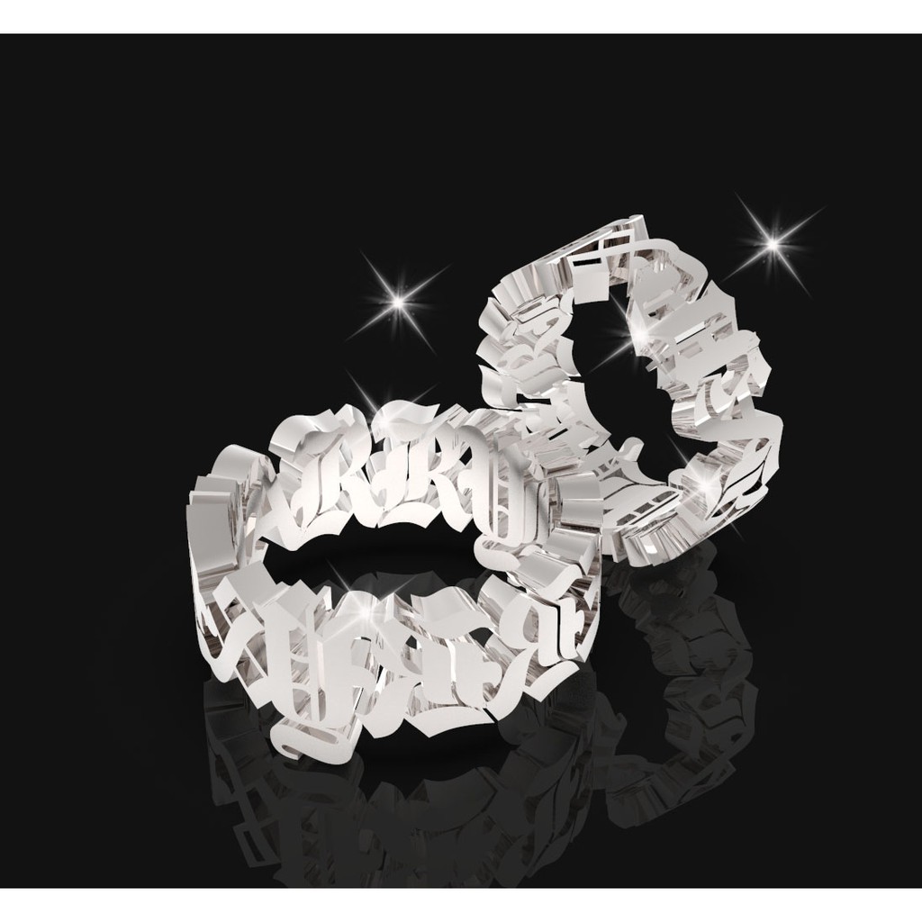 訂做 訂製 個人化 英文純銀復古羅馬字母戒只 一件1380元 蝦皮購物