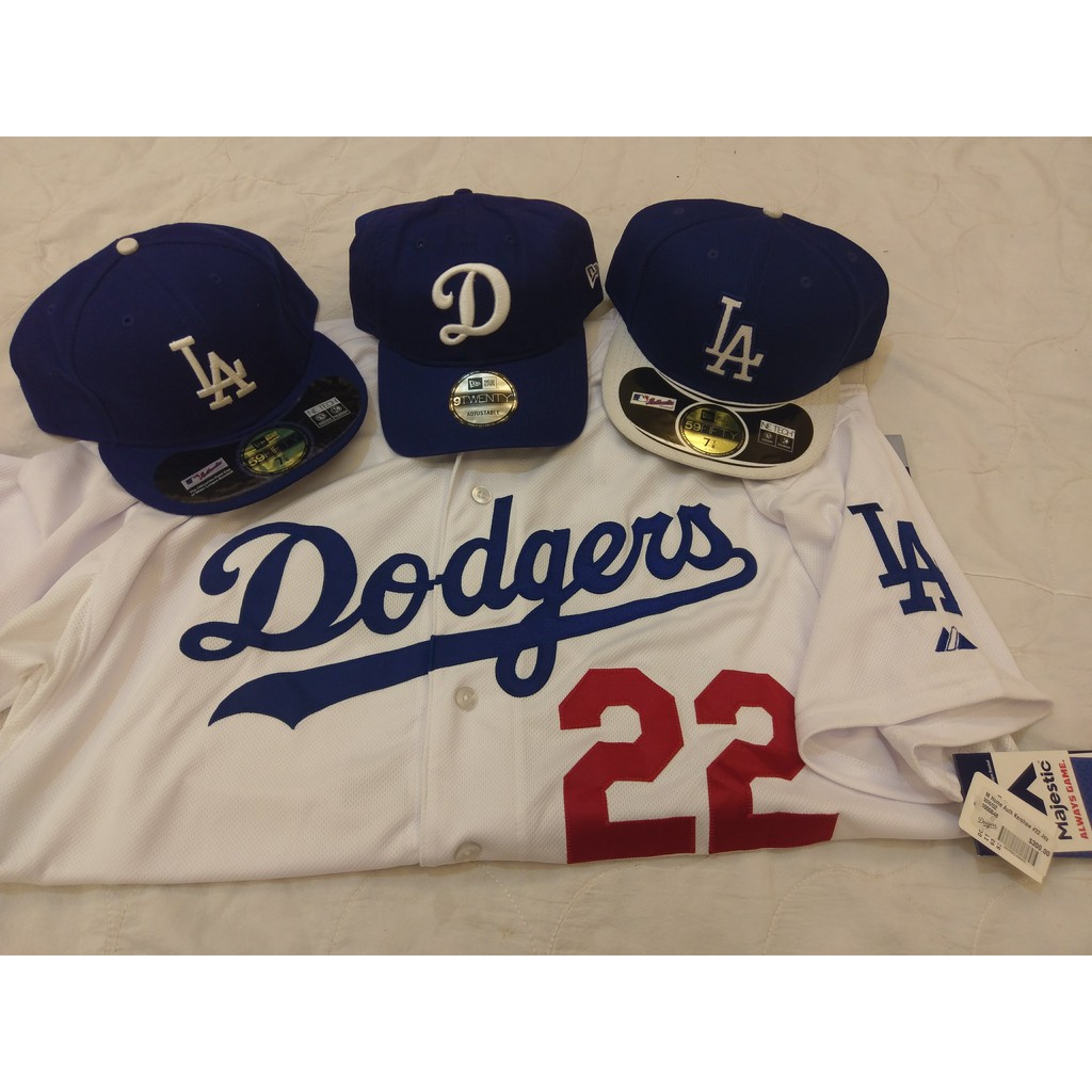 全新 免運 送帽子 52 XXL MLB Majestic Kershaw Dodgers  道奇隊 球員版 AU 球衣