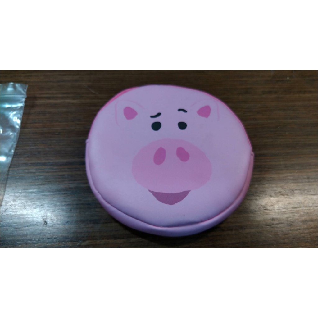 二手 日本 迪士尼 豬排博士 火腿豬 玩具總動員 圓形 零錢包