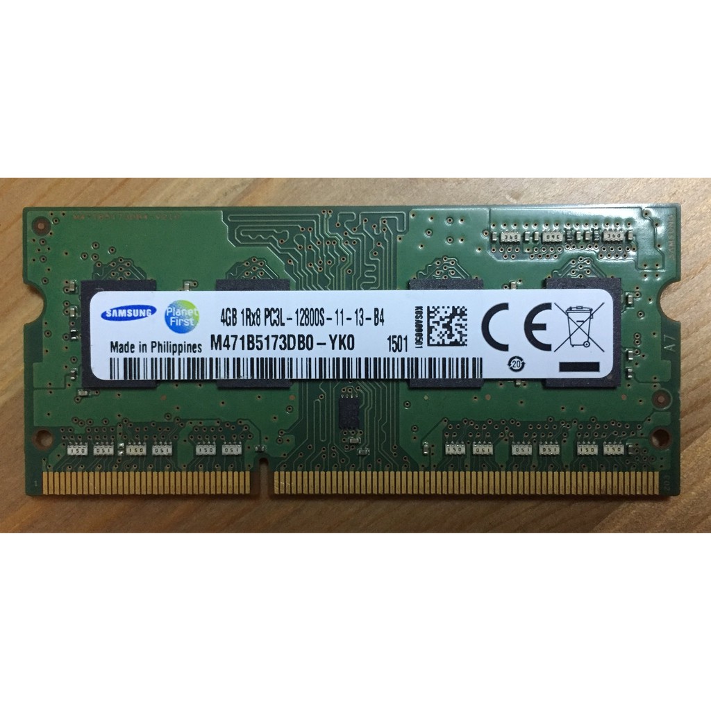 Samsung 筆電用 4GB 4G DDR3 DDR3L 1600MHz SO-DIMM 記憶體 1.35V 低電壓