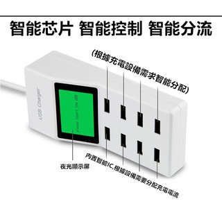 多孔充電 急速充電 多孔8合1 USB充電器 8孔USB智慧充電 攜帶型 液晶顯式充電 安全穩定 居家旅遊 方便攜帶