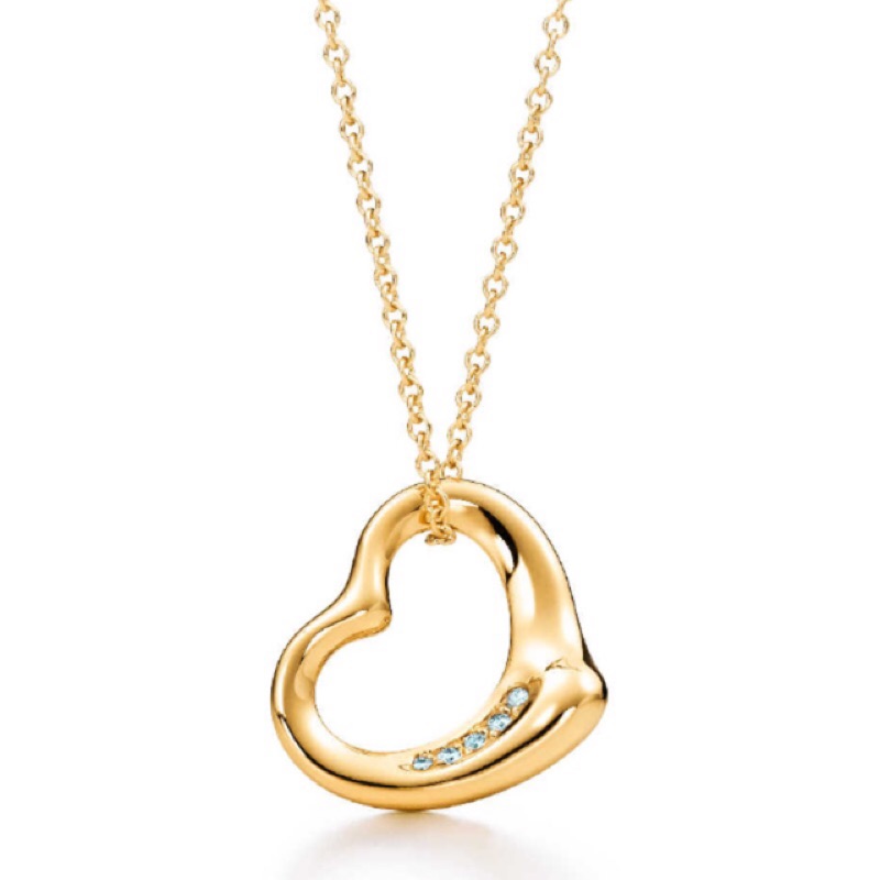 Tiffany &amp; Co. Open Heart 18K 5顆鑽石項鍊750