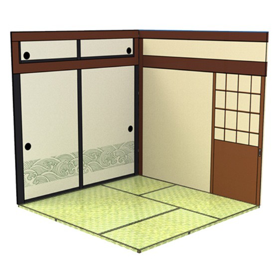 6s 1 12 袖珍玩具背景板場景 和室 三片板簡易組裝適合10 15公分高的玩偶公仔 蝦皮購物