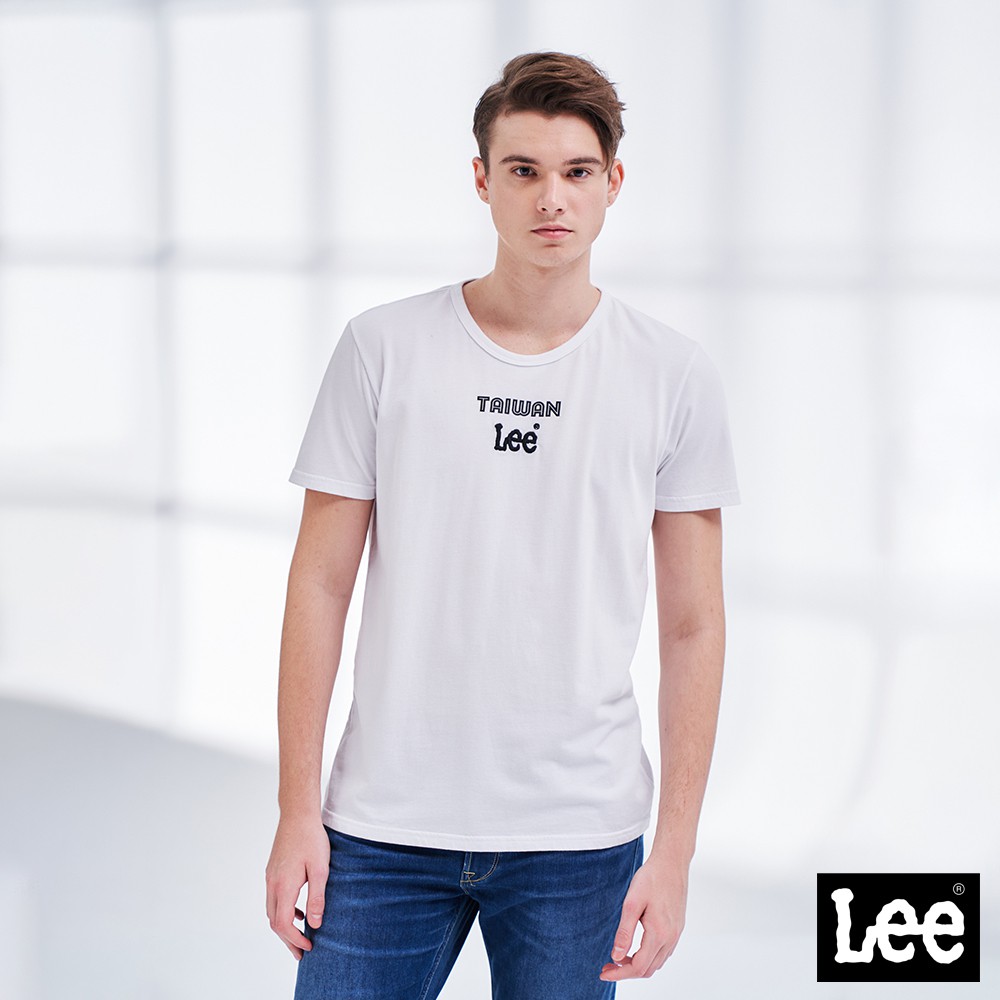 Lee 造型文字TAIWAN小Logo短袖T恤 男 Modern 經典白LL210146K14