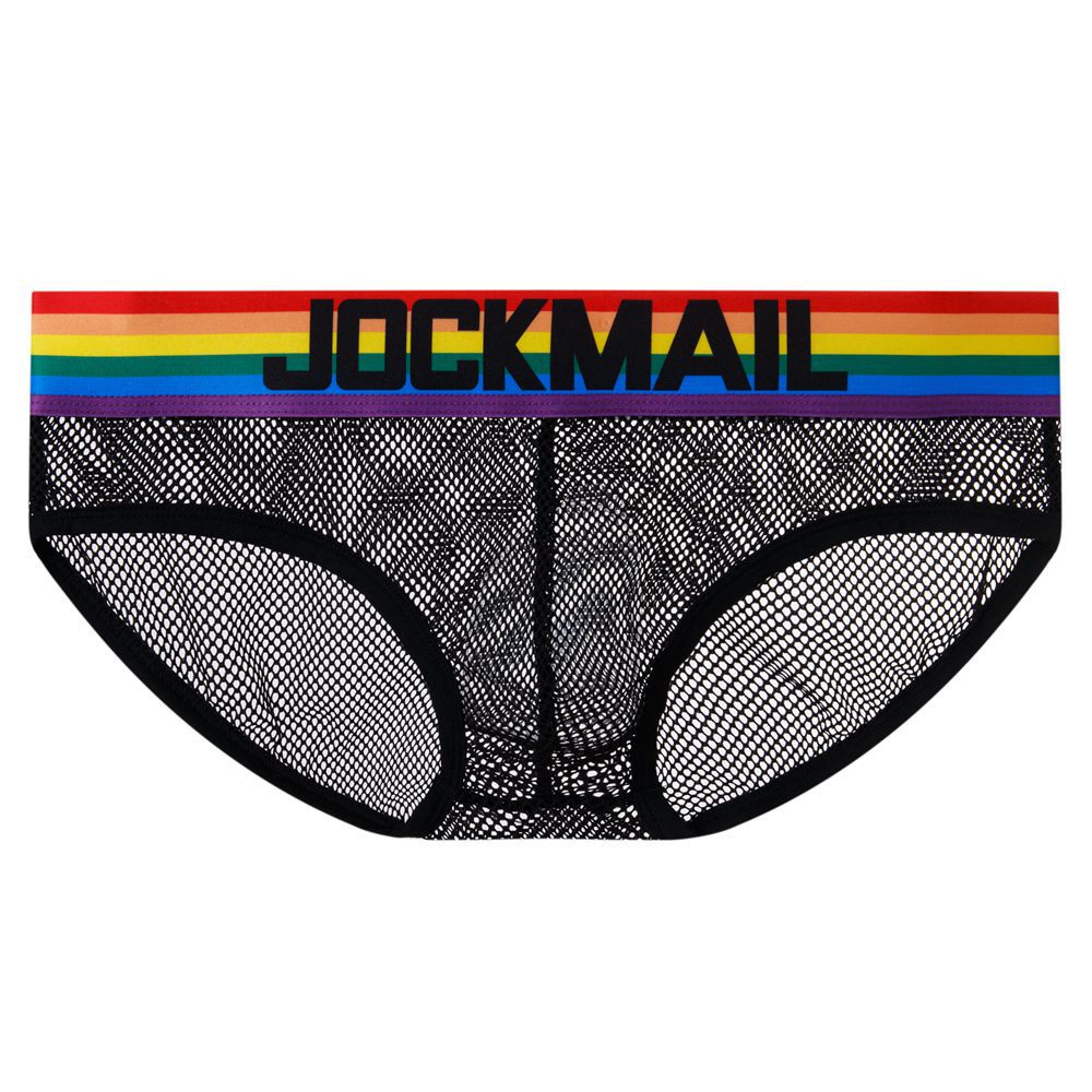 JOCKMAIL 網紗三角褲 低腰性感網眼透氣透明男內褲夏潮速乾運動