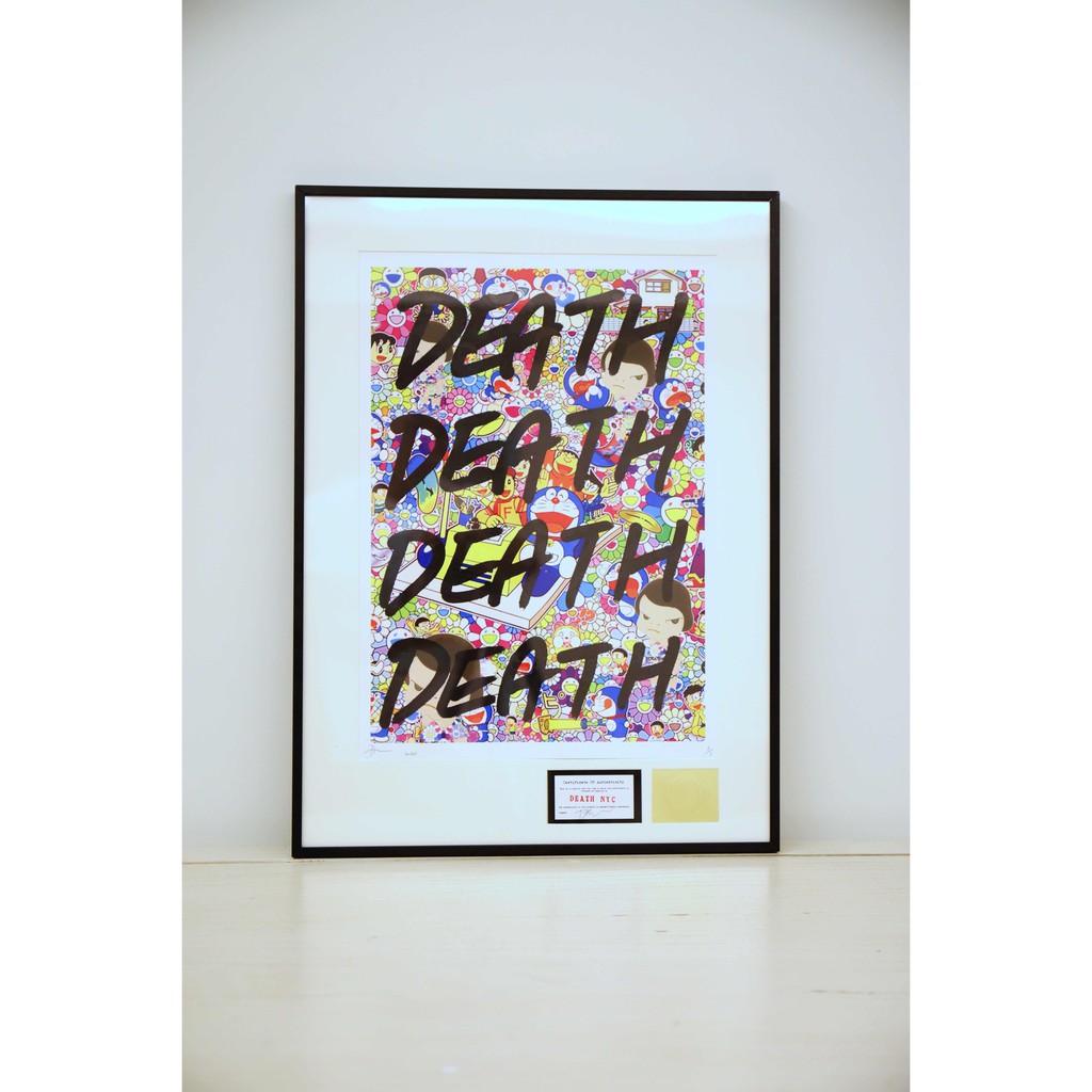 美國Death NYC版畫 奈良美智 Nara 村上隆 藝術家含證書簽名 1/1幅(限量保證真品)