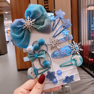[Frozen]時尚兒童髮夾｜Elsa公主15件套髮飾配件｜可愛的女孩時尚髮夾/發繩