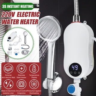 Ipx4 迷你熱水器電動即熱式熱水器 220V/50Hz 廚房水槽水龍頭浴室淋浴熱水器 5500W