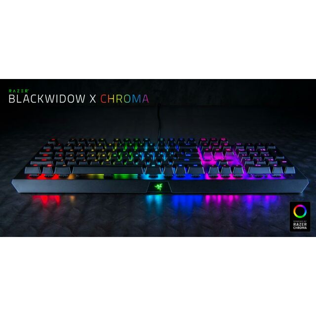 雷蛇 Razer Blackwidow X Chroma 黑寡婦幻彩版 綠軸 幻彩 英文鍵帽 機械鍵盤